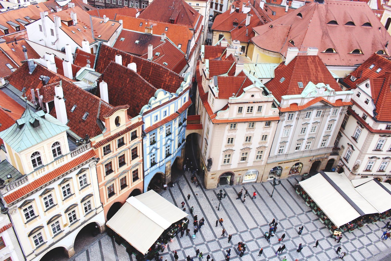 Prag Aussicht Rathaus Rathausplatz vanillaholica