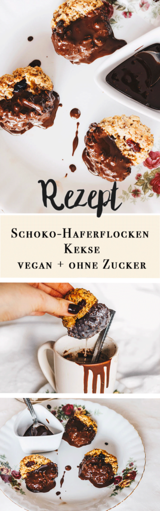 15 Minuten Vegane Schoko Haferflockenkekse ohne industriellen Zucker